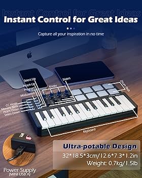 WORLDE PAD48 ポータブル USB MIDI ドラムパッドコントローラ WORLDE PAD48 Portable USB MIDI Drum Pad Controller 48 RGB